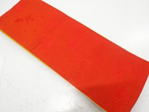 金魚・チューリップ模様織り出し　リバーシブル半幅帯